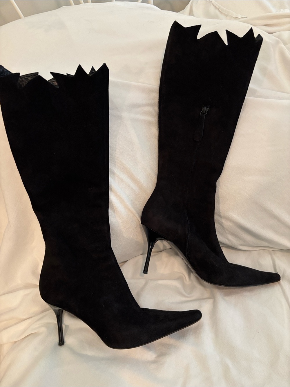 Vicini Black Suede Pointed Heel Boots with Pointed Heel Giuseppe Zanotti